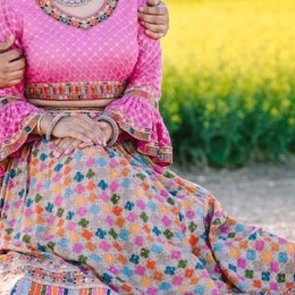 Multicolor pink lehenga - Picture 3 of 4